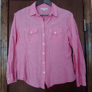 Banana Republic Casual Button Down Pink Summer Shirt